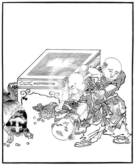 Chinese boys quarrelling, 17th century (1886). Artist: Unknown