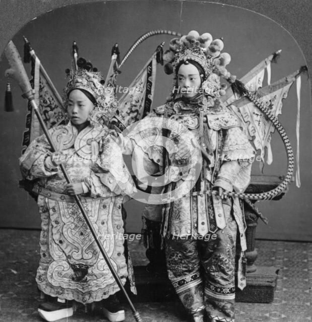 Chinese bride and bridegroom, Canton, China, late 19th or early 20th century. Artist: Keystone View Company