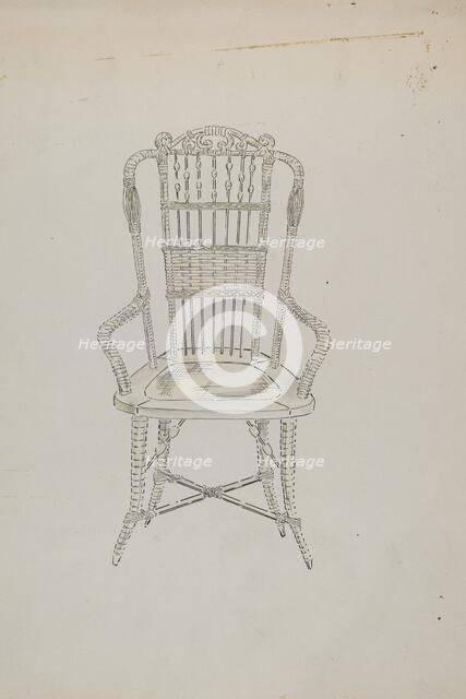 Chinese Cane Chair, c. 1936. Creator: Sebastian Simonet.