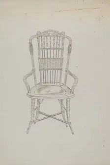 Chinese Cane Chair, c. 1936. Creator: Sebastian Simonet