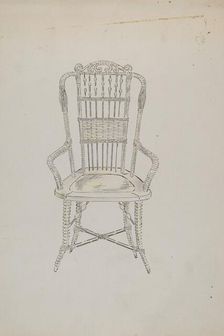 Chinese Cane Chair, c. 1936. Creator: Sebastian Simonet