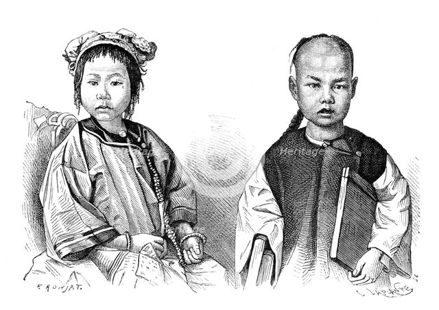 Chinese children, c1890.Artist: Laplante