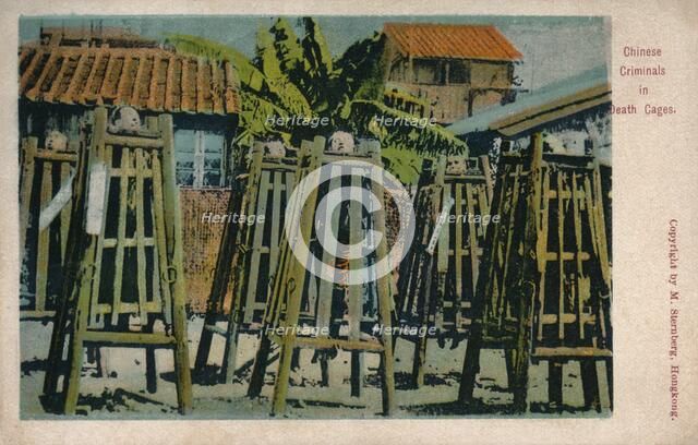 'Chinese Criminals in Death Cages', c1900. Artist: Unknown.