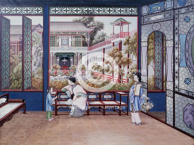 Chinese domestic scene, c1820. Artist: Unknown