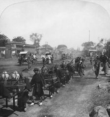 Chinese funeral procession, bearing food for the departed spirit Peking (Beijing), China, 1901. Artist: HC White