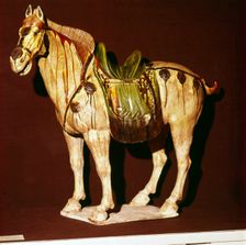 Chinese Horse from a Tomb, T'Ang Dynasty, 7th-10th century