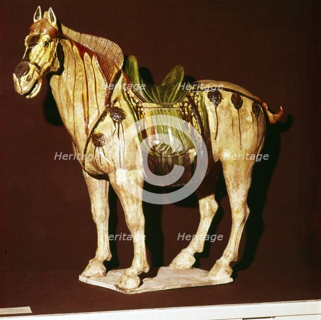 Chinese Horse from a Tomb, T'Ang Dynasty, 7th-10th century Artist: Unknown.
