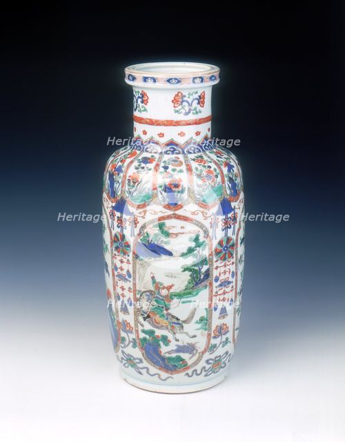 Chinese Imari rouleau vase, mid Kangxi period, Qing dynasty, China, 1683-1700. Creator: Unknown.
