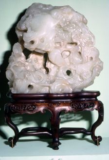 Chinese Jade, Representation of Taoist Sacred Mountain with Hermit's Hut, c1636-1912