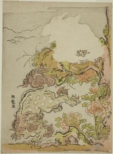 Chinese Lions and Peonies, c. 1772. Creator: Isoda Koryusai