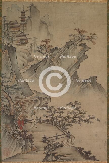 Chinese Literatus Viewing a Valley, possibly mid- to late 1500s-1600s. Creator: Unknown.