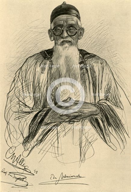 Chinese man wearing spectacles, 1898.  Creator: Christian Wilhelm Allers.
