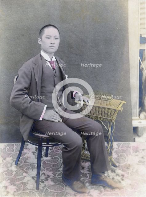 Chinese man who owned an orange orchard in Newcastle California, 1902. Creator: Robert Augustus Henry L'Estrange.