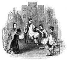 Chinese maidens weeping with a bride 1847. Artist: Evans