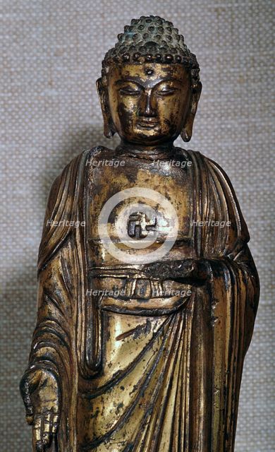Chinese Ming dynasty gilt-bronze Buddha, 14th century. Artist: Unknown