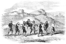 Chinese Mode of Carrying the Wounded, 1857. Creator: Unknown