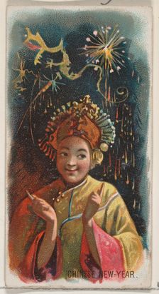 Chinese New Year, from the Holidays series (N80) for Duke brand cigarettes, 1890., 1890. Creator: George S. Harris & Sons