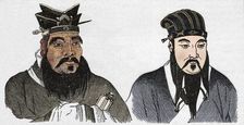 Chinese portraits of Confucius and his great follower Mencius, 1907