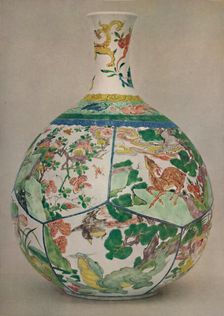 Chinese Porcelain Bottle in Enamel Famille Verte. Period of K'Ang His, 1662-1722, (1928)