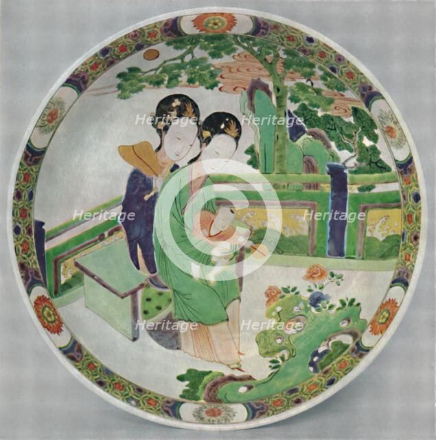 'Chinese Porcelain Dish, Famille Verte. Period of K'Ang Hsi, 1662-1722', (1928). Artist: Unknown.