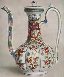 Chinese Porcelain Ewer with Five-Colour Decoration. Period of Wan Li, 1573-1619 (1928)
