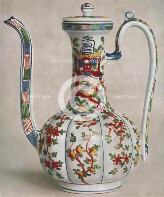 'Chinese Porcelain Ewer with Five-Colour Decoration. Period of Wan Li, 1573-1619', (1928). Artist: Unknown.