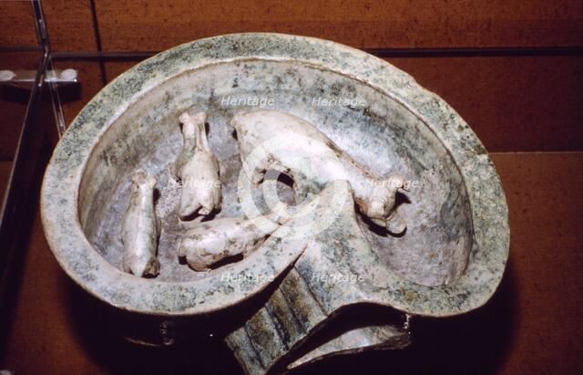 Chinese Pottery Model of Pigs in a Pigsty, 1st-3rd century. Artist: Unknown.