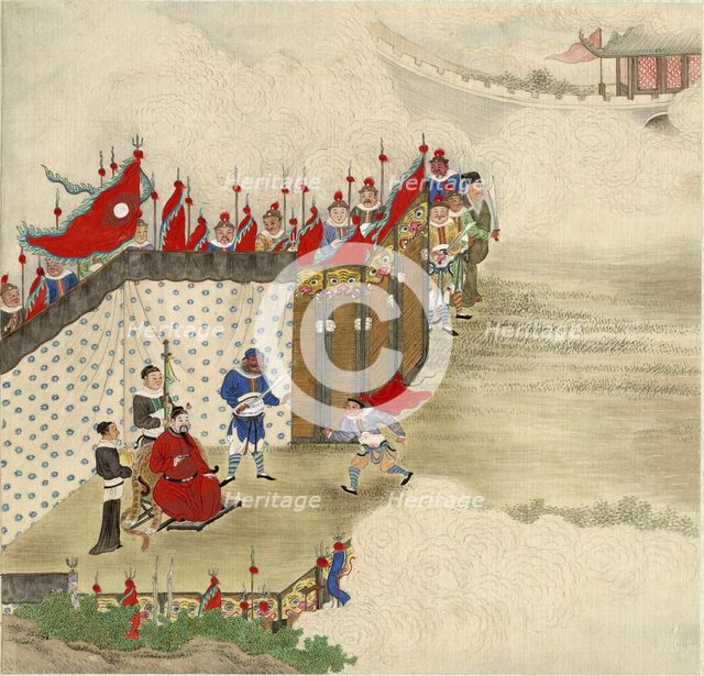 Chinese prince receiving courier, ca 1820. Artist: Chinese Master  