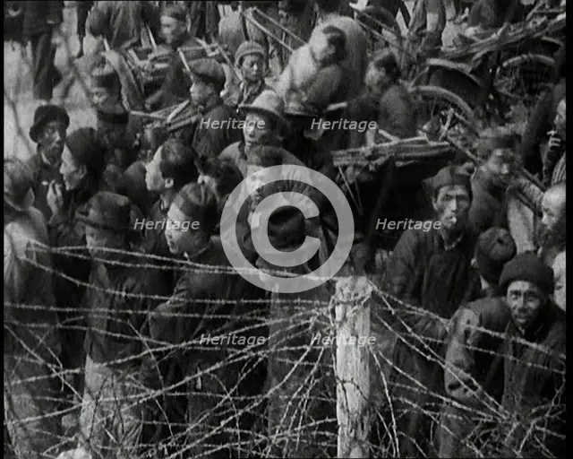 Chinese Refugees in the International Settlement in Shanghai, 1920s. Creator: British Pathe Ltd.