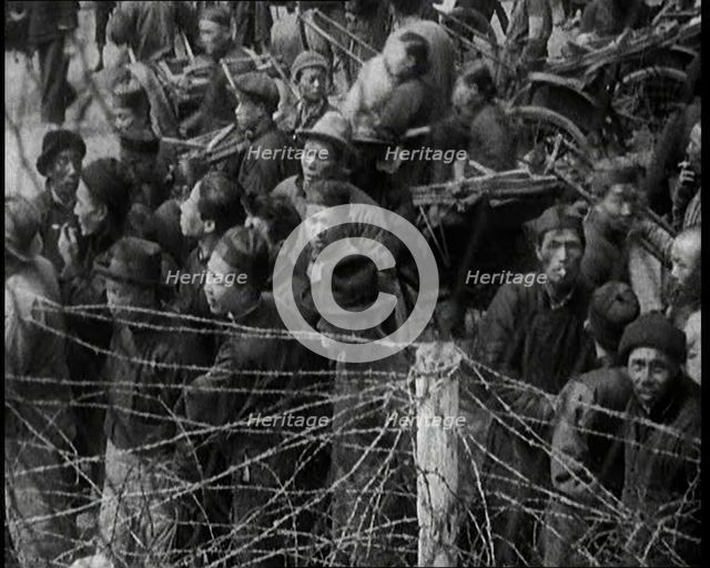 Chinese Refugees in the International Settlement in Shanghai, 1920s. Creator: British Pathe Ltd.