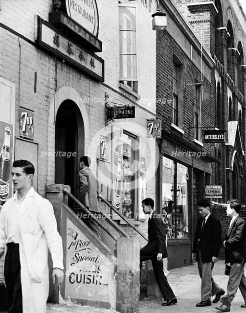 Chinese restaurant, Limehouse, London, 1960. Creator: Henry Grant.
