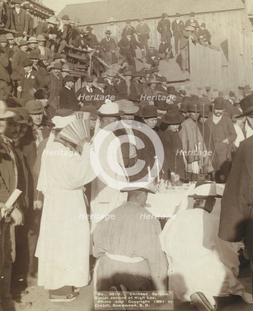 Chinese service Burial service of High Lee, 1891. Creator: John C. H. Grabill.