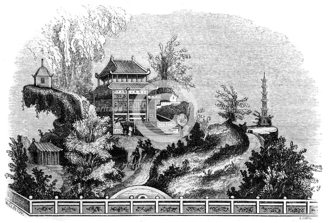 Chinese summer villa, 1847. Artist: Evans