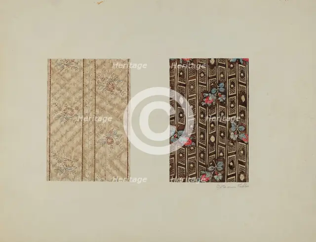 Chintzes from Quilt, c. 1938. Creator: Catherine Fowler.