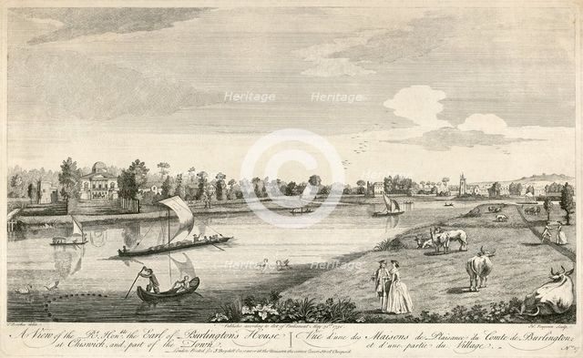 Chiswick House, London, 1750. Artist: Unknown.