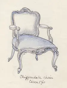 Chippendale chair c1950. Creator: Shirley Markham