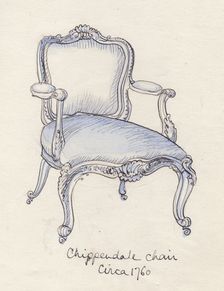 Chippendale chair c1950. Creator: Shirley Markham