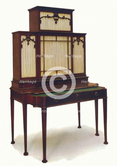 'Chippendale Mahogany Secretaire Bookcase', mid 18th century, (1930). Creator: Unknown.