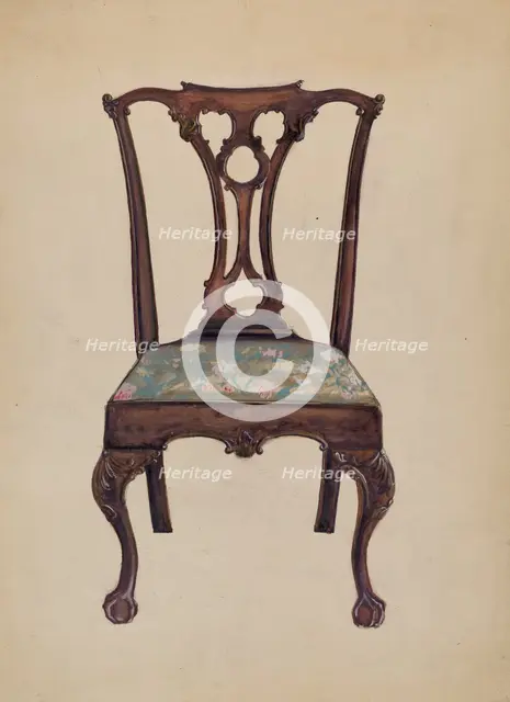 Chippendale Side Chair, 1935/1942. Creator: John Garay.