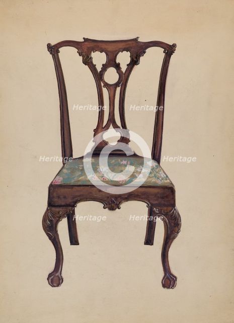 Chippendale Side Chair, 1935/1942. Creator: John Garay.