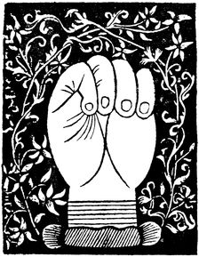 Chiromancy: Lines of the closed hand from Andre Corvo L'Art de Chyromance Lyons c1545