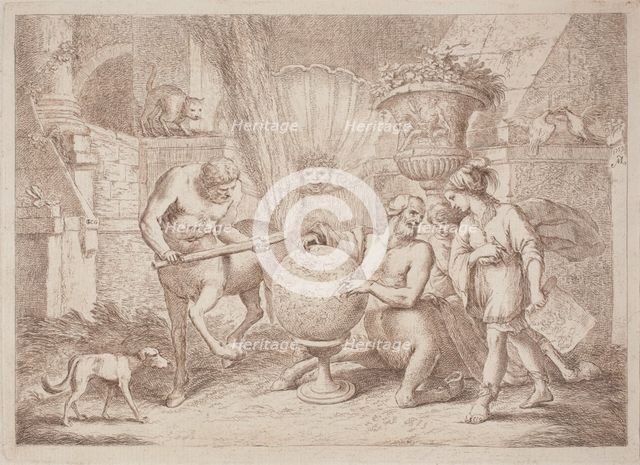 Chiron Teaches Geography to Achilles, 1758/1759. Creator: Gaetano Gherardo Zompini.