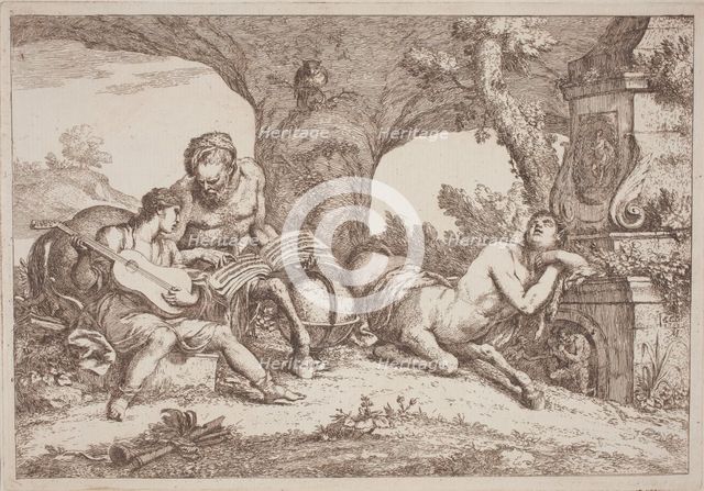 Chiron Teaches Music to Achilles, 1758/1759. Creator: Gaetano Gherardo Zompini.