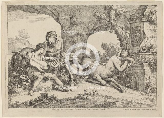 Chiron Teaching Music to Achilles, 1758. Creator: Gaetano Gherardo Zompini.