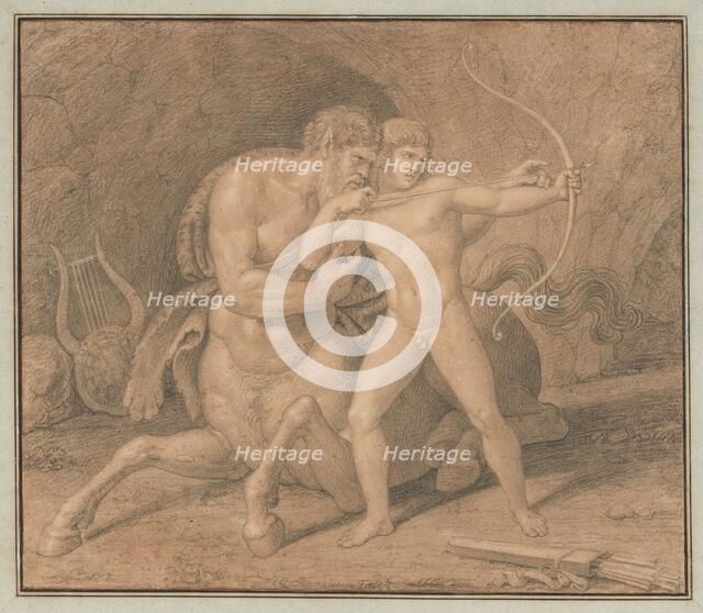 Chiron Teaching Achilles to Shoot with the Bow, after 1810. Creator: Bertel Thorvaldsen.