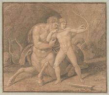 Chiron Teaching Achilles to Shoot with the Bow, after 1810. Creator: Bertel Thorvaldsen