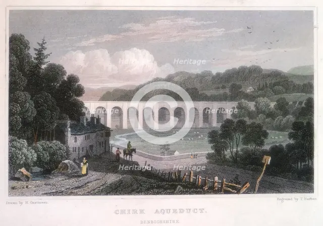 Chirk Aqueduct on the Ellesmere Canal, c1829. Creator: Thomas Barber.