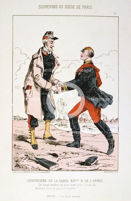 'Chirurgiens de la Garde Nationale et de l'Armee', Siege of Paris, Franco-Prussian War, 1870-1871.  Artist: Anon
