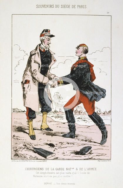 'Chirurgiens de la Garde Nationale et de l'Armee', Siege of Paris, Franco-Prussian War, 1870-1871.  Artist: Anon