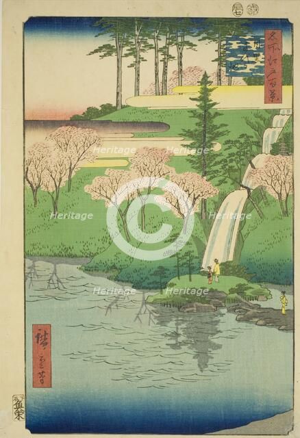 Chiyogaike Pond, Meguro (Meguro Chiyogaike), from the series "One Hundred Famous..., 1856. Creator: Ando Hiroshige.